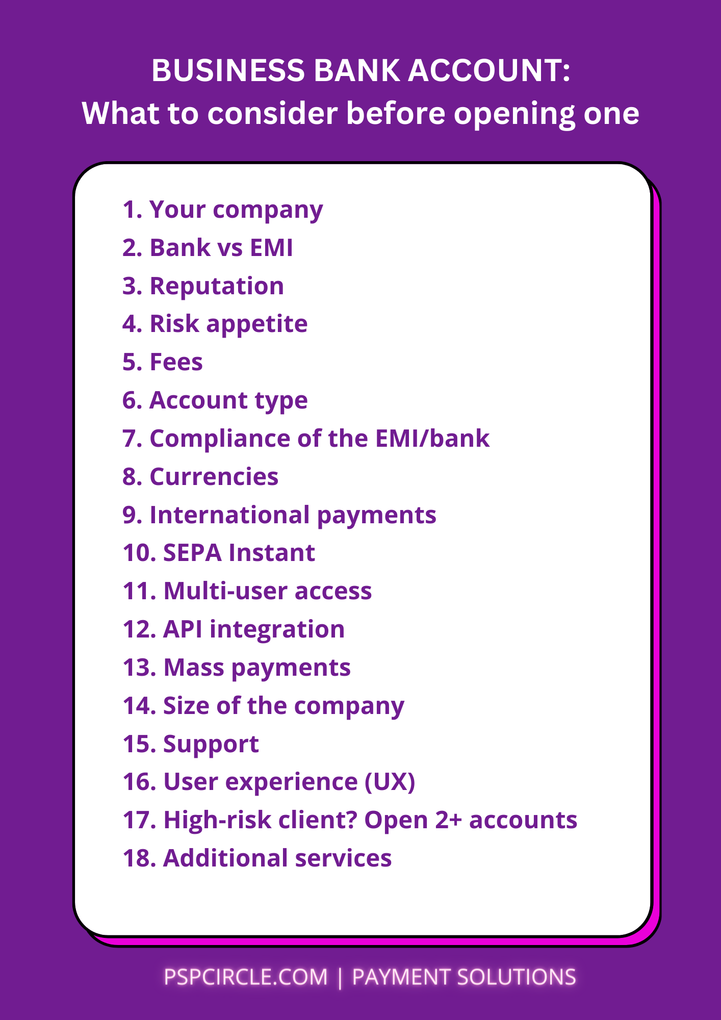 Business bank account: What to consider before opening one. By PSP Circle